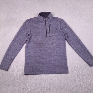 Swiss Tech Mens Small 1/4 Zip Pullover Heather Gray Chest Pocket